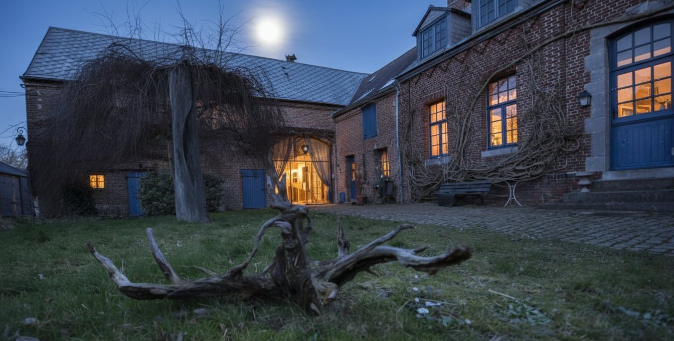 Les Granges de Béthencourt, extérieur de nuit